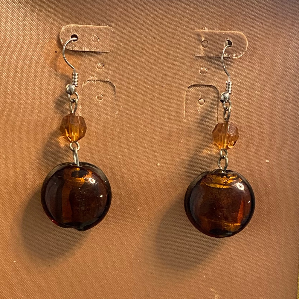 Amber Drop Earrings - Picture 5 of 6